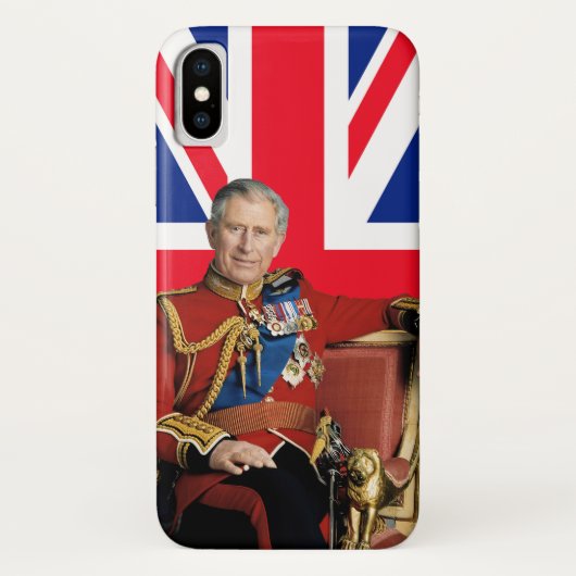 Coques Case-Mate iPhone Le roi Charles III avec drapeau britannique (Dos)