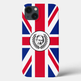 Case-Mate iPhone Case Le roi Charles III sur le drapeau britannique de l