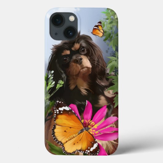 Coques Case-Mate iPhone Le roi charles spaniel et papillons (Verso)