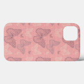 Coques Case-Mate iPhone Le rose de papillon (Verso (horizontal))