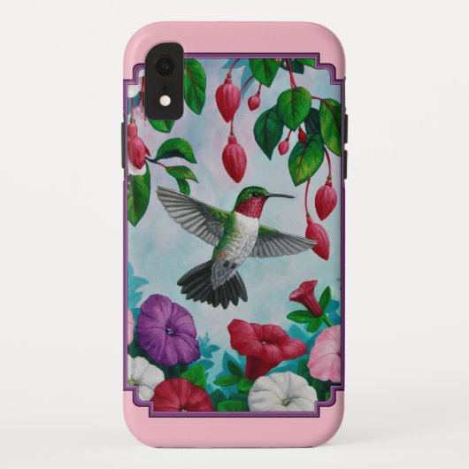 Coques Case-Mate iPhone Le Rose des Hummingbirds (Dos)