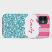 Coques Case-Mate iPhone Le rose et l'Aqua gardent le calme et miroitent (Dos (Horizontal))