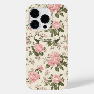 Coque Pour iPhone 14 Pro Le Rose Vintage romantique fleurit le modèle flora