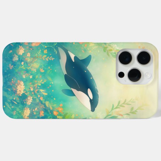 Coques Case-Mate iPhone Le royaume des baleines d'Orca (Verso (horizontal))