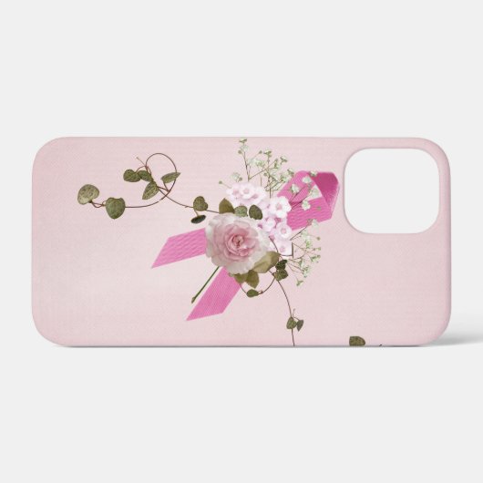 Coques Case-Mate iPhone Le ruban rose avec lierre (Verso (horizontal))