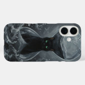 Coques Case-Mate iPhone Le sablier éternel : Le chat noir du temps (Verso (horizontal))