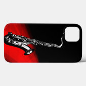 Coques Case-Mate iPhone Le saxophone (rouge et noir) (Verso (horizontal))