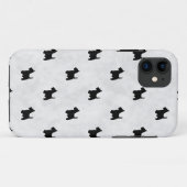 Coques Case-Mate iPhone Le Scottie noir poursuit le motif de tuile (Dos (Horizontal))