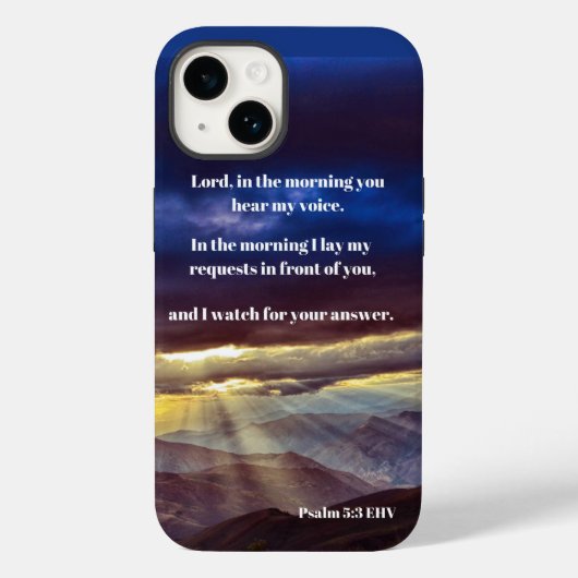 Coques Case-Mate iPhone Le Seigneur M'Entend Psaume 5:3 Verset biblique (Verso)