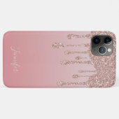 Coques Case-Mate iPhone Le Shimmer de luxe en or rose pâle (Dos (Horizontal))