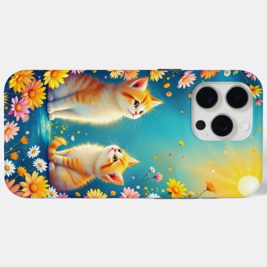 Coques Case-Mate iPhone Le soleil et le chaton (Verso (horizontal))