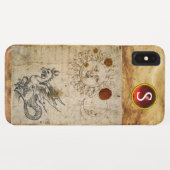 Coques Case-Mate iPhone LE SOLEIL LA LUNE ET PARCHEMIN AU BASILISQUE Monog (Dos (Horizontal))