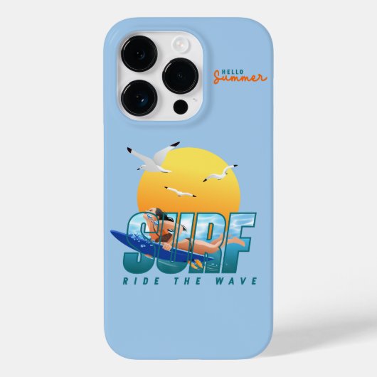 Coques Case-Mate iPhone Le surfeur chevauche la vague | (F) (Verso)