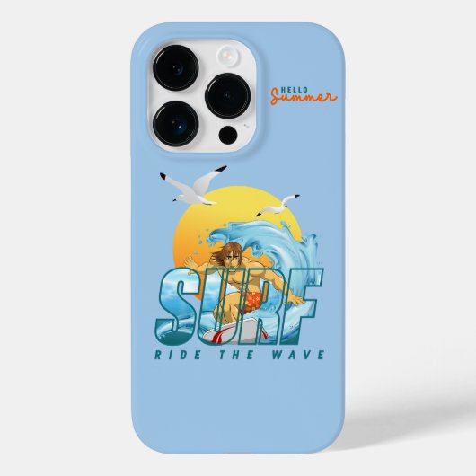 Coques Case-Mate iPhone Le surfeur chevauche la vague | (M) (Verso)