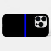 Coques Case-Mate iPhone Le Symbolique Ligne Bleue Mince Horizontale Noir (Verso (horizontal))