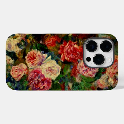 Coques Case-Mate iPhone Le tableau de Pierre Renoir, Roses, (Verso (horizontal))