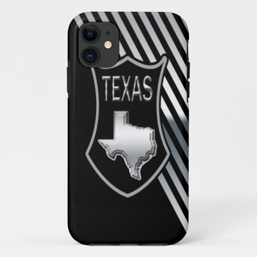 Coques Case-Mate iPhone Le Texas argenté et noir (Dos)