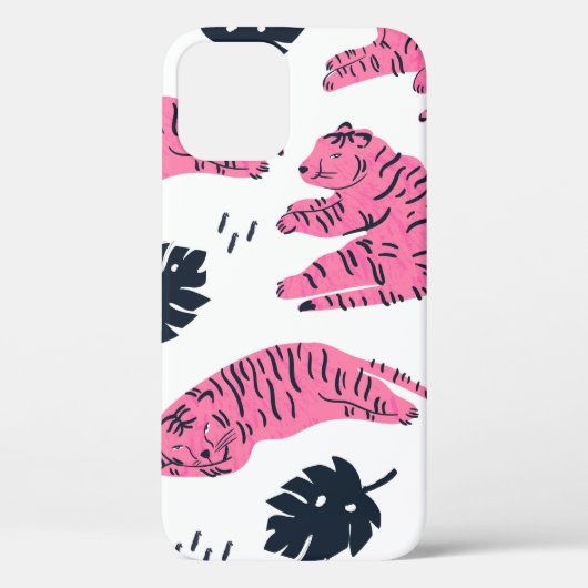 Coques Case-Mate iPhone Le tigre rose se trouve dans différentes positions (Verso)