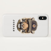 Coques Case-Mate iPhone Le tigre surfant | ajoutent votre nom (Dos (Horizontal))