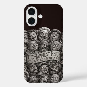 Coques iPhone 16 Le troupeau le plus heureux Visages sculptés bondé