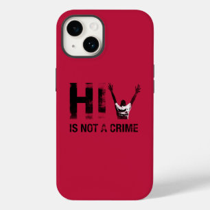 Coque Pour iPhone 14 Le VIH n'est pas un crime - Grunge Red Art