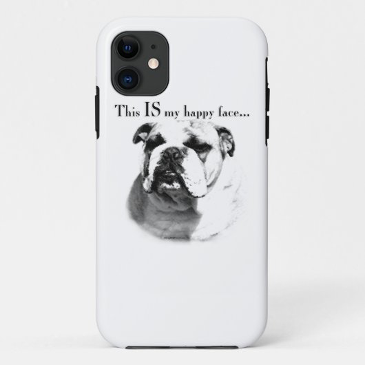 Coques Case-Mate iPhone Le visage joyeux de Bulldog (Dos)