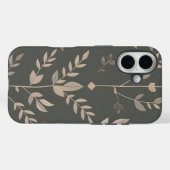 Coques Case-Mate iPhone Leaf & Fern Design Dark Pastel Pattern (Verso (horizontal))