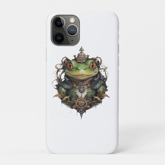 Coques Case-Mate iPhone "Leap mécanique : La grenouille verte Steampunk" (Dos)