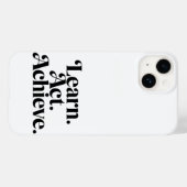 Coques Case-Mate iPhone "Learn. Act. Achieve." - Art Typographique Minimal (Verso (horizontal))