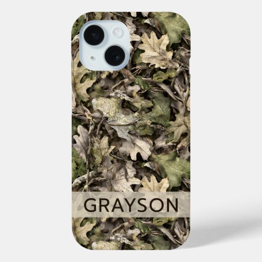 Coques Case-Mate iPhone Leaves Camouflage Personalized (Verso)