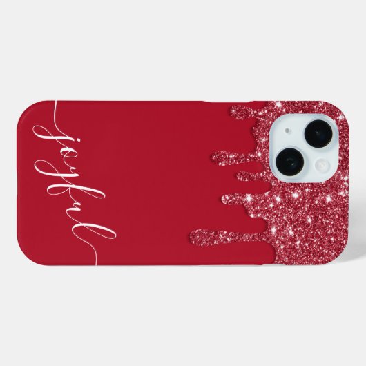 Coques Case-Mate iPhone Lecteur de Parties scintillant rouge Texte ou nom  (Verso (horizontal))