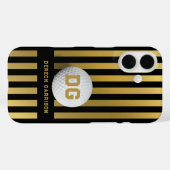 Coques Case-Mate iPhone Lecteur Golf | Initiales or (Verso (horizontal))