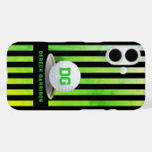 Coques Case-Mate iPhone Lecteur Golf | Initiales vertes fraîches (Verso (horizontal))