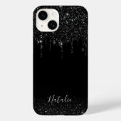 Coques Case-Mate iPhone Lecteurs de Parties scintillant noire moderne Nom  (Verso)