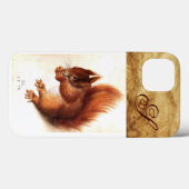 COQUES Case-Mate iPhone L'ÉCUREUIL AVEC MONOGRAMME DE NOIX (Verso (horizontal))