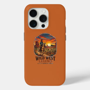 Coque iPhone 15 Pro Légende du Far West Graphique de cow-boy vintage a