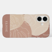 Coques Case-Mate iPhone Léger Terracotta Boho Tropical Monstera Leaf (Verso (horizontal))