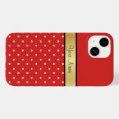 Coques Case-Mate iPhone L'élégance et le style : Dots rouges et blancs de (Verso (horizontal))