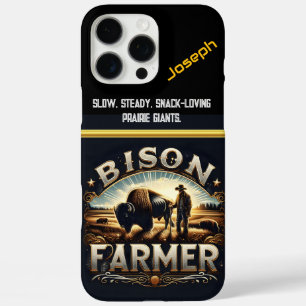 Coques iPhone 16 Pro Max L'éleveur de bisons tend vers son troupeau à Dusk