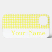 Coques Case-Mate iPhone Lemonade Modern Houndstooth avec nom (Verso (horizontal))