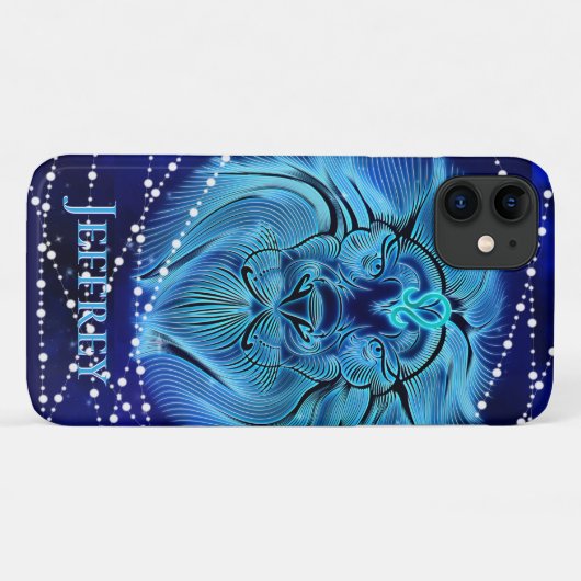 Coques Case-Mate iPhone Leo en bleu foncé II (Dos (Horizontal))