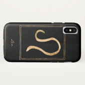 Coques Case-Mate iPhone Leo martelé or astrologie anniversaire zodiac (Dos (Horizontal))