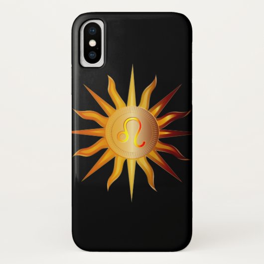 Coques Case-Mate iPhone Léo Soleil Signe du Feu Mois de Naissance Rouge & (Dos)
