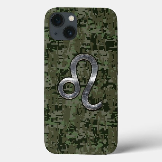 Coques Case-Mate iPhone Léo Zodiac Sign on Green Digital Camo (Verso)