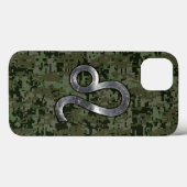 Coques Case-Mate iPhone Léo Zodiac Sign on Green Digital Camo (Verso (horizontal))