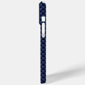 Coques Case-Mate iPhone Léo Zodiac Sign on Navy Blue Carbon Fiber Print (Verso / Gauche)