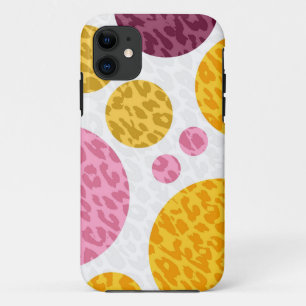 Coques Pour iPhone Léopard aux Pois Rose jaune violet
