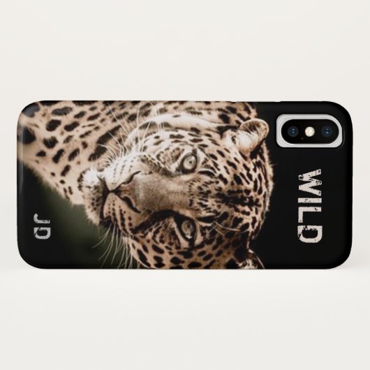 Coques Case-Mate iPhone Léopard Avec Monogramme (Dos (Horizontal))