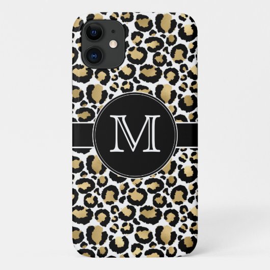 Coques Case-Mate iPhone Leopard blanc et or (Dos)