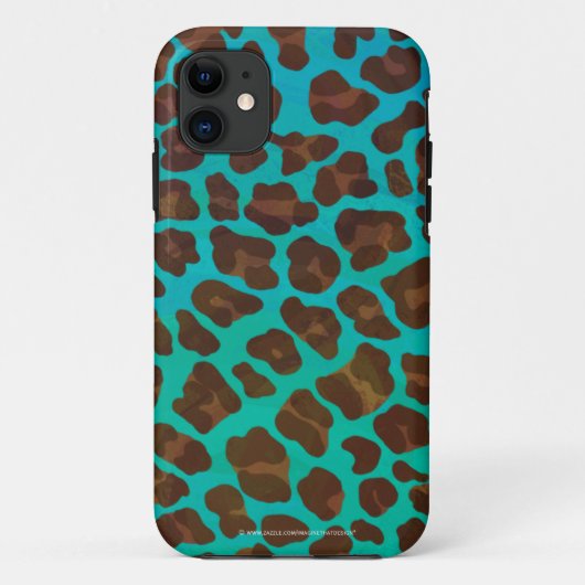 Coques Case-Mate iPhone Léopard Brown et Turquoise (Dos)